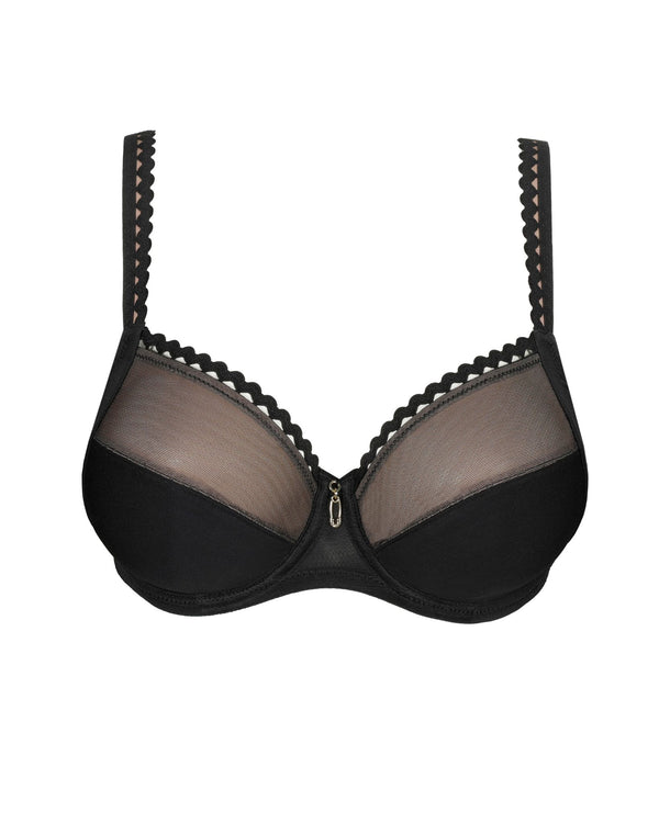 Prima Donna Twist Full Cup Bra in Black made for the curvier woman with a big bust front ghost view