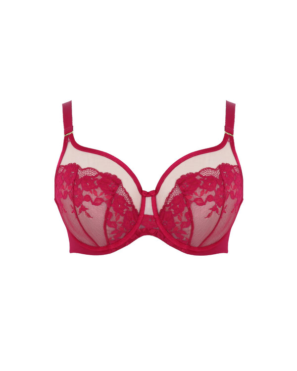 Scuptresse Josephine Full Cup Lace Bra Large Bust Bra in Magenta and Latte Ghost Image