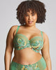 Sculptresse Esme Balcony Bra in Wonderland green made for the curvier woman with a big bust front view