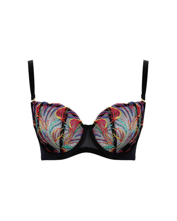 Panache Liza Balcony Bra Disco Black and beautiful colours made for a full bust ghost