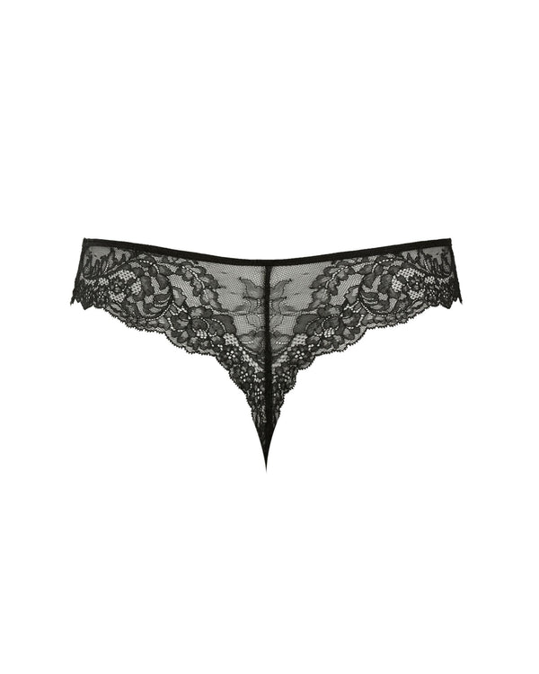 Panache Ana Thong in Black made for curves back view ghost