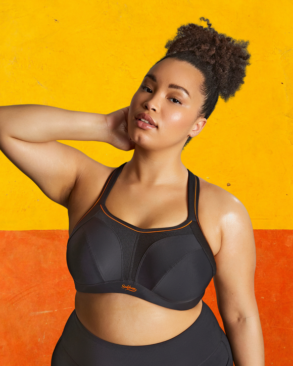 Sculptresse Activate Sports bra is made for the fuller figure with a full bust with high bounce control front