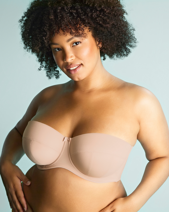 Sculptresse Dana Strapless Bra is comfortable larger bust strapless bra front view