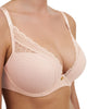 Chantelle Norah Chic Plunge T-shirt Bra in Soft Pink made for the curvier woman with a big bust side view