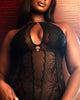 Scantilly Opulence Stretch Bodysuit made for large busts and full figures up close view