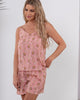 Cienna Silk Pyjama Set Short Pink Front