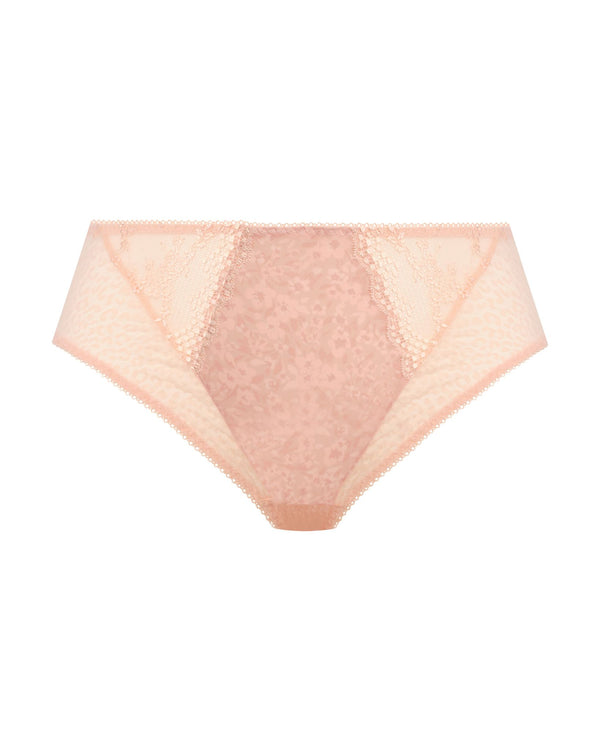 Elomi Lucie High Leg Brief is made for the curvy fuller figured woman in pale blush ghost