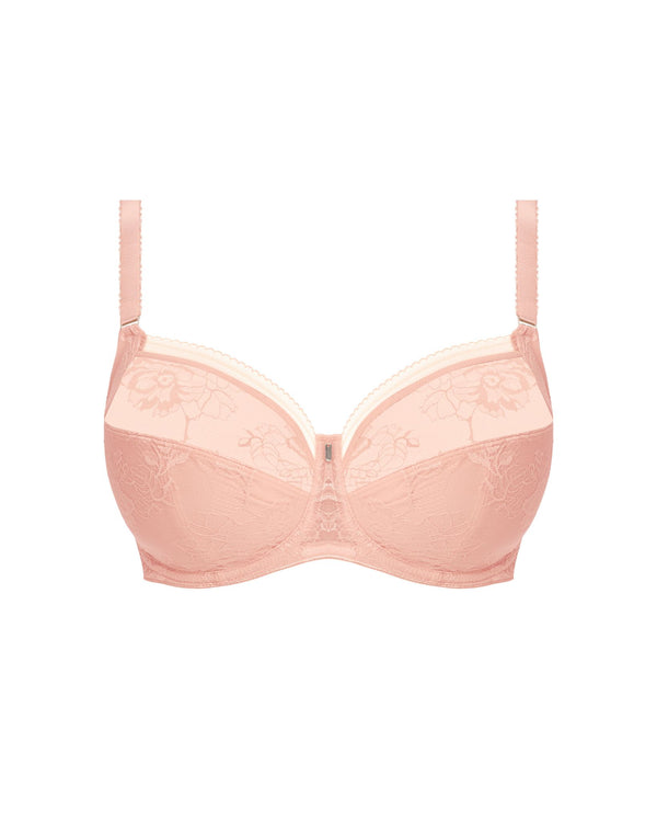 Fantasie Fusion Lace Side Support Bra in Blush made for the curvier woman with a big bust ghost