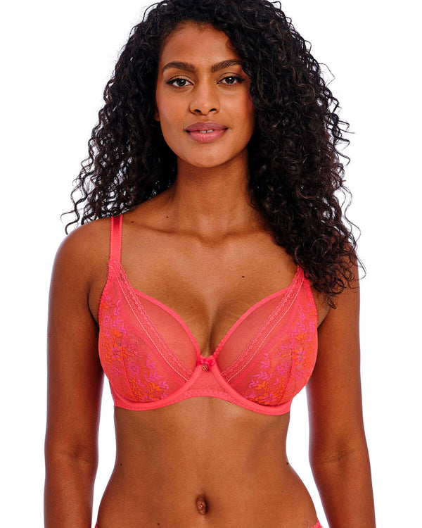 Freya Sydnie High Apex Plunge Bra Strawberry Ice made for fuller busts front