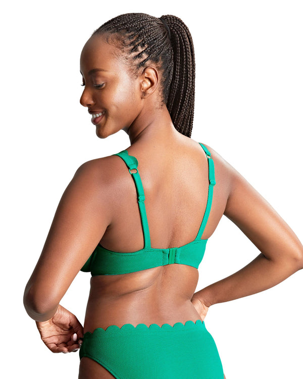 Panache Swim Spirit Lauren Plunge Bikini Top made for larger busts up to a J cup Verde Green back