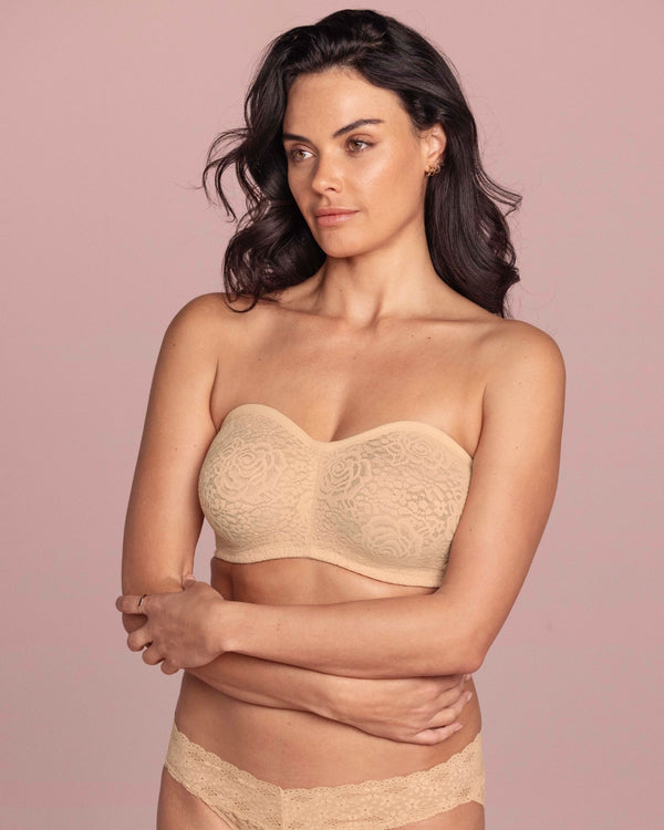 Wacoal Halo Lace Strapless Bra (non-padded) Naturally Beige front